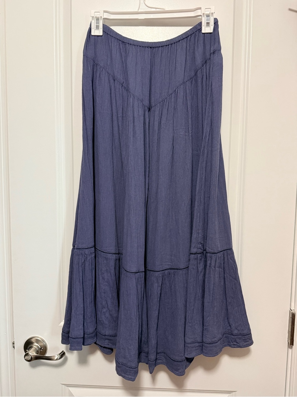 aerie Deep Indigo Tiered Maxi Skirt